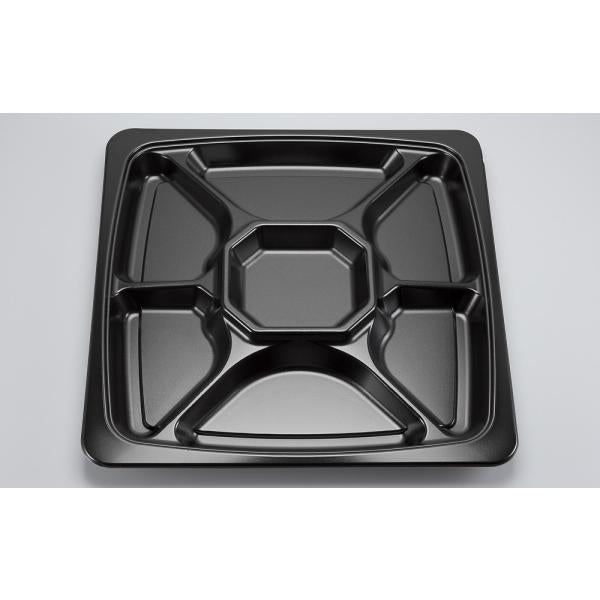 【蓋付き】SFオードブル角50(黒) 【本体10枚・蓋10枚セット】